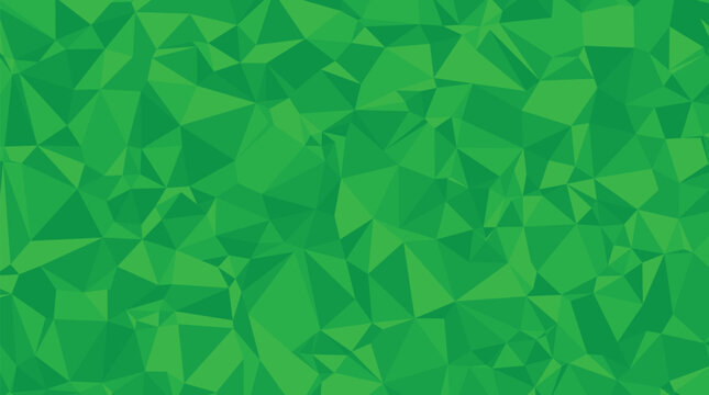 Abstract polygonal green background. Abstract green low poly background of triangles. Composition with triangles geometric shapes. Shades of green abstract background.