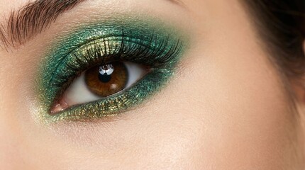 Obraz premium Emerald Eyeshadow Glamour Beauty Close-Up