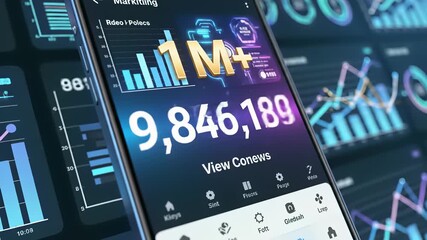 A cell phone screen displaying a financial graph, intricately illustrating market trends, captures the essence of media consumption in todays digital age where individuals rely on devices to. - Powered by Adobe