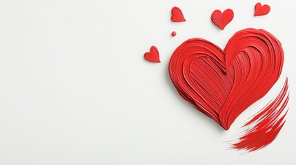 Illustration of a stylized red heart surrounded by smaller hearts on a light background.
