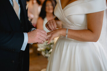 A man and woman are getting married