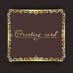 Elegant Gift Voucher Sale with Ornament Simple design. Design for invitation, certificate, gift coupon, ticket or voucher