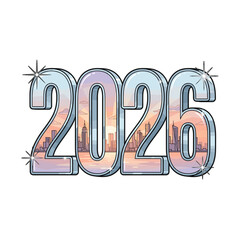 Polished chrome 2026 reflecting a sunset city horizon