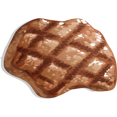 A Deliciously Grilled Steak with Distinctive Grill Marks on a Transparent Background for Culinary Use
