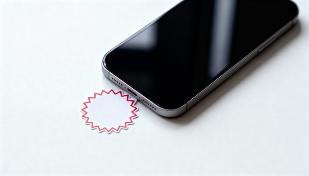 Smartphone with promotional tag on white background for Cyber Monday