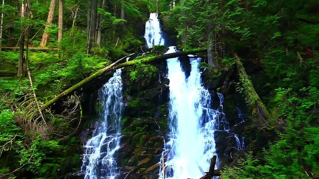 a video of Ranger Falls in Mount Rainier National Park Washington State