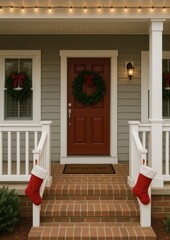 Fototapeta premium Festive holiday home entrance