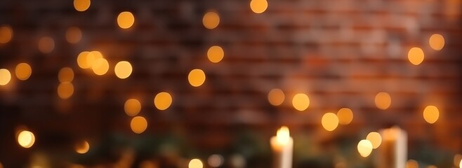 Abstract bokeh christmas light background, AI generated image