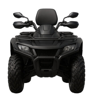All-terrain vehicle featuring a spacious seat and protective handguards.