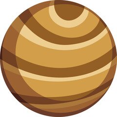 Circular Orb with Concentric Brown and Tan Stripes Pixel Art Isolated on Transparent Background