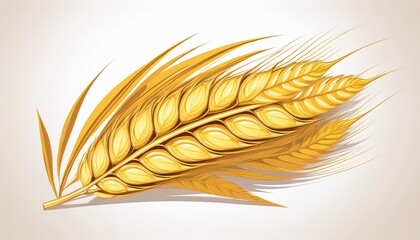 golden wheat ear isolated on white background ear of wheat spikelet isolated on white background