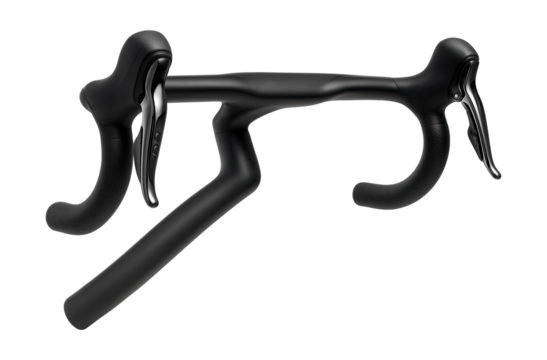 Streamlined handlebar with built-in gear shifters for enhanced performance.