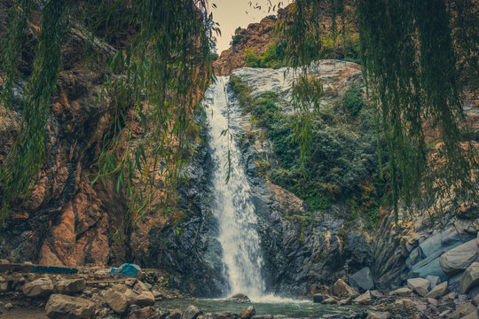 Cascade de Setti Fatma dans la vall&eacute;e de l&rsquo;Ourika au Maroc