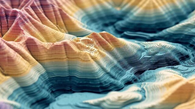 Epic Cinematic 3D Map Topography Landscape Visualization with Detailed Terrain Elevation, Contour Lines, Immersive Geospatial Rendering and Futuristic Digital Cartography Experience in Ultra HD Pro