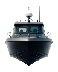 Patrol boat featuring a sleek prow and streamlined canopy design.