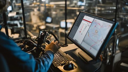 Operator monitoring speed settings on print optimization software demonstrating AI technology enhancing print run efficiency and turnaround time.