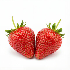 Fresh Red Strawberries Isolated on White Background