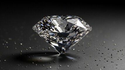Brilliant Diamond on Dark Surface - A Symbol of Luxury and Elegance.