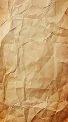 Old crumpled paper texture background. Vertical photo of a vintage, aged, and stained parchment sheet with wrinkles