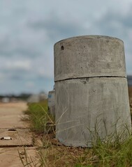 concrete pipes left over from factory construction