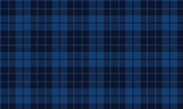 Tartan plaid seamless pattern background, blue and navy tartan plaid seamless pattern. Realistic plaid check fabric texture background for clothing design