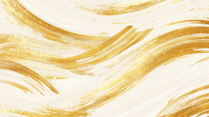 金の筆致が波打つエレガントな抽象背景
