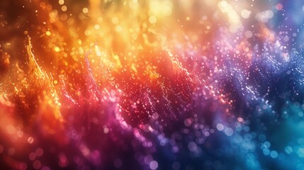 Fototapeta premium Vibrant abstract background with colorful glitter and sparkling bokeh lights. Festive motion effect for a party or celebration concept