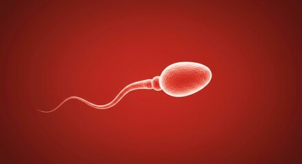 Spermatozoon on a brown background microscopic view of a human cell close up with tail