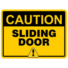 Caution, Sliding door, information sign