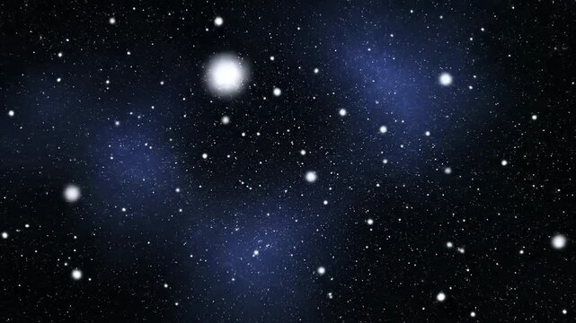 Cosmic display of stars and bright celestial body in deep space