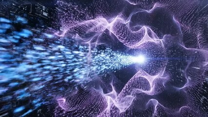 Cosmic Energy Stream: A mesmerizing visual of a vibrant stream of energy erupting from a central point, showcasing the power of movement and interconnectedness.