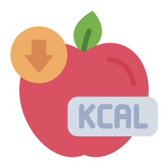 calories intake flat icon. food measure. energy control. health guide