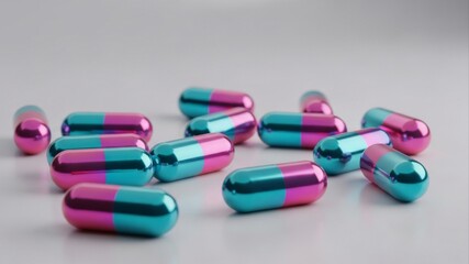 Colorful Capsules - A Vibrant Array of Medical Pills.