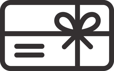 Gift Card Icon With Ribbon And Bow Keywords: gift card, voucher, coupon, present, gift, shopping