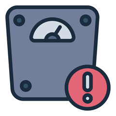 Fototapeta premium obesity filled line icon. weight issue. body alert. health concern