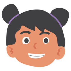 Neutral Facial Expression of a Young Girl, Unemotional and Calm