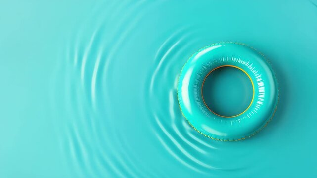 Floating Ring in Turquoise Waters: A vibrant turquoise ring floats serenely atop tranquil waters, the subtle ripples creating a sense of peace and relaxation.