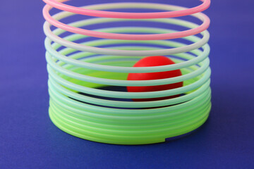 Sphere trapped by a spring, safe zone, comfort zone