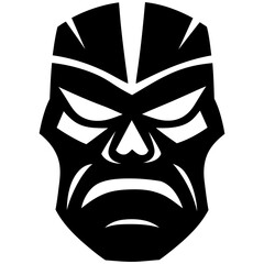 Vector Art Minimalistic Black and White Skull Totem Pole for Tattoo Emblems and Logos