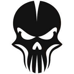 Vector Art Tribal Skull Mask Illustration in Black and White for Tattoo Emblem or Logo Design