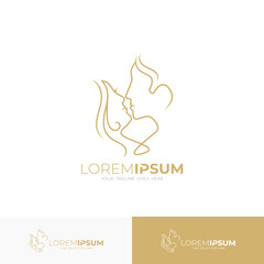 logo of a man and woman kissing, line style logos