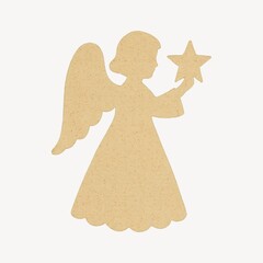 Fototapeta premium Silhouette angel holding star.