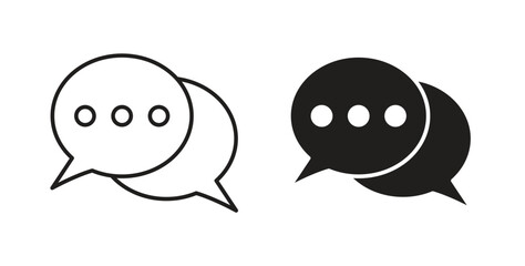 Obraz premium Speech bubble icon with editable stroke. Thin Line and flat icons for UI designs