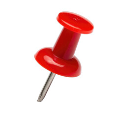 A single red thumbtack is isolated against a black background.