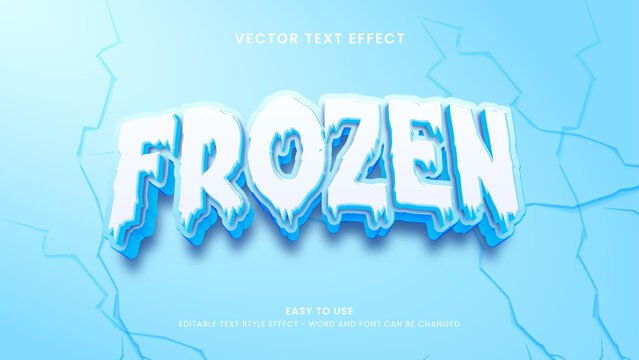 frozen editable text effect 3d vector