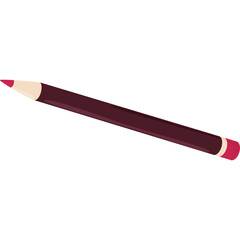 Dark Red Pencils With Pink Eraser Tip And Sharpened Lead Isolated On White Background Studio Shot Vector Art Drawing Tool For Writing And Sketching