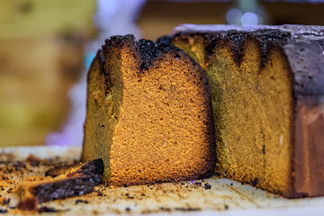Traditional gingerbread loaves at a bakery around Christmas, Strasbourg, France