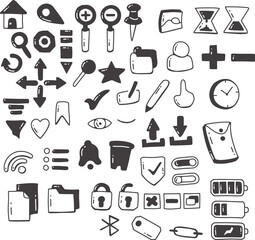 HandDrawn Doodle Style UIUX Icon Collection