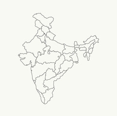 Detailed Map of India with State Boundaries