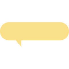 A Simple Yellow Speech Bubble Icon on a Transparent Background Representing Communication Ideas and Conversation in Digital Media and Messaging Apps